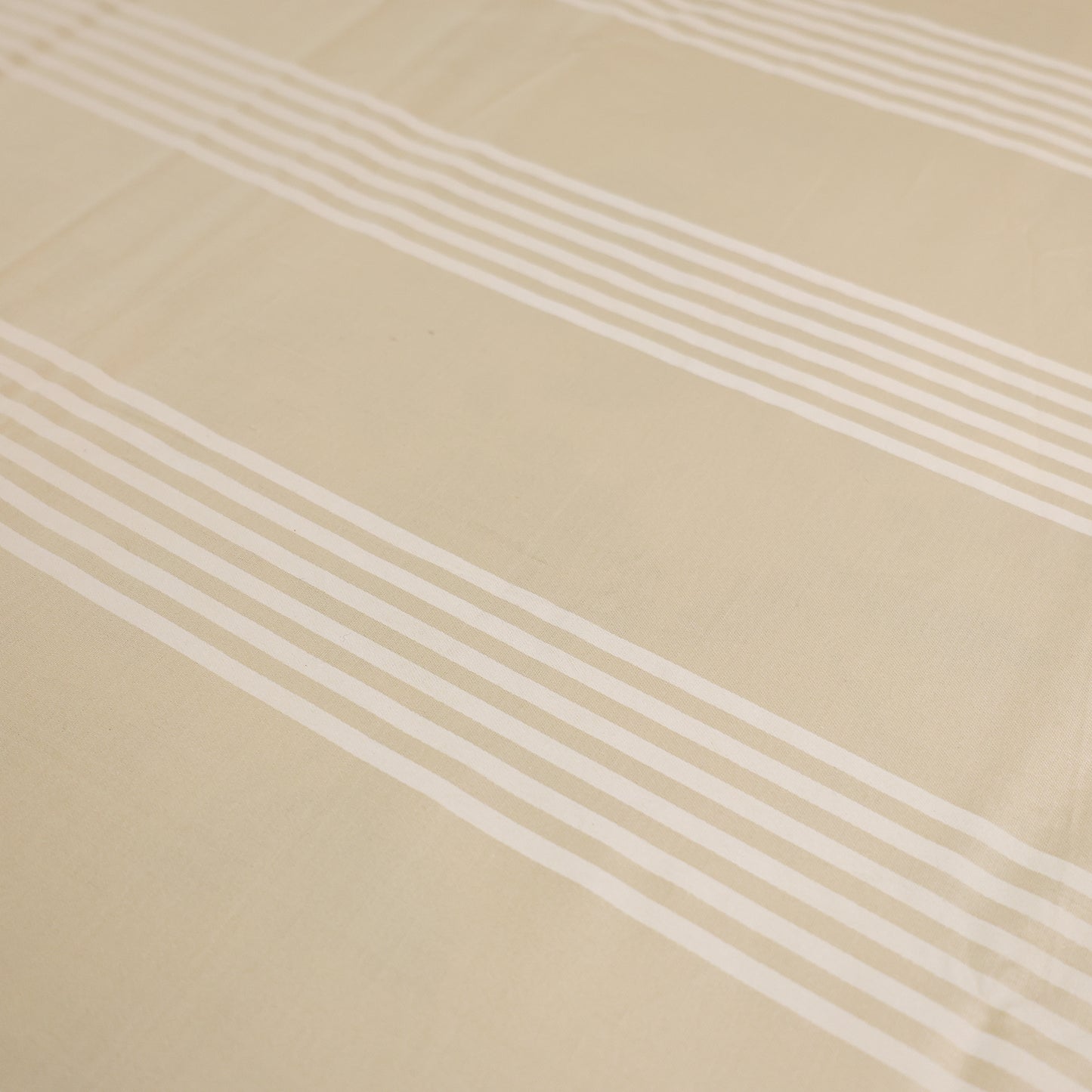 Reshkala Fine Yarn 100% Cotton 400 TC Allure Collection Stripes Jaquard Bedsheet King Size Champagne color with 2 pillow covers